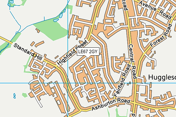 LE67 2GY map - OS VectorMap District (Ordnance Survey)