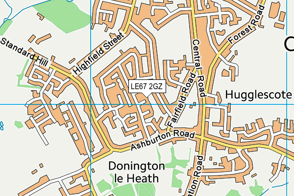 LE67 2GZ map - OS VectorMap District (Ordnance Survey)