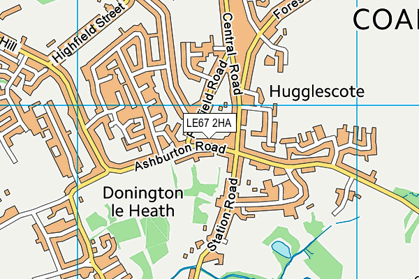 Hugglescote Community Primary School map (LE67 2HA) - OS VectorMap District (Ordnance Survey)