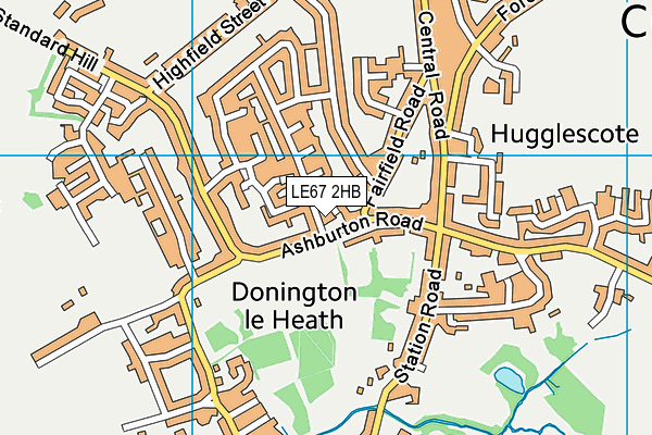 LE67 2HB map - OS VectorMap District (Ordnance Survey)