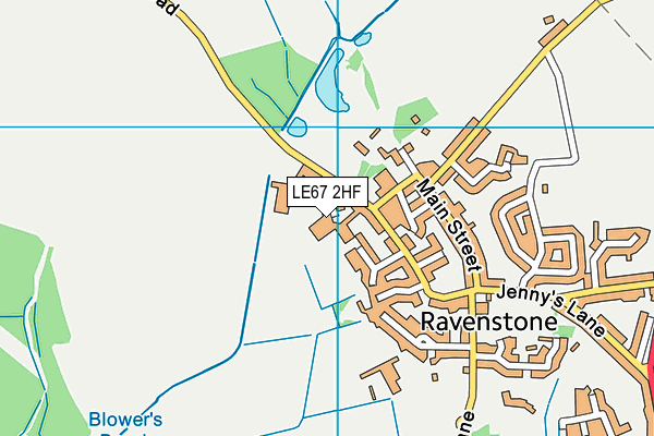 LE67 2HF map - OS VectorMap District (Ordnance Survey)