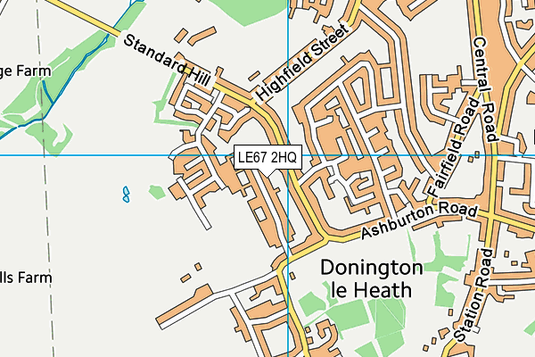 LE67 2HQ map - OS VectorMap District (Ordnance Survey)