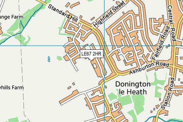 LE67 2HR map - OS VectorMap District (Ordnance Survey)