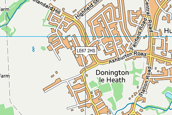 LE67 2HS map - OS VectorMap District (Ordnance Survey)