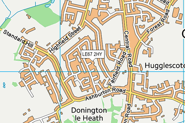 LE67 2HY map - OS VectorMap District (Ordnance Survey)