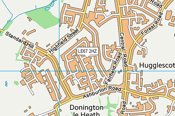 LE67 2HZ map - OS VectorMap District (Ordnance Survey)