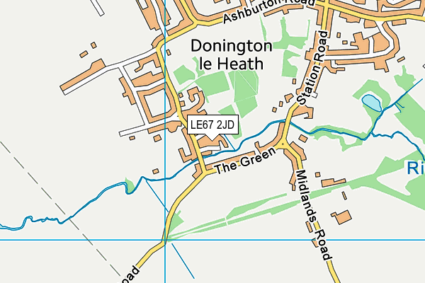 LE67 2JD map - OS VectorMap District (Ordnance Survey)