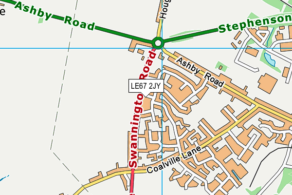 LE67 2JY map - OS VectorMap District (Ordnance Survey)