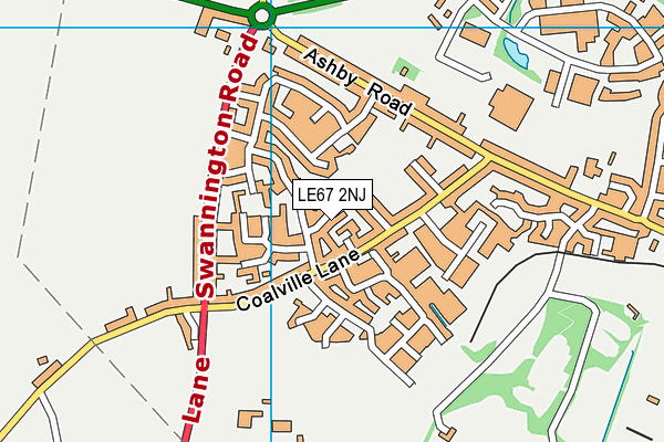 LE67 2NJ map - OS VectorMap District (Ordnance Survey)