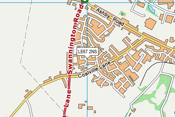 LE67 2NS map - OS VectorMap District (Ordnance Survey)