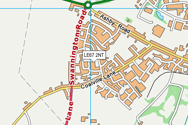 LE67 2NT map - OS VectorMap District (Ordnance Survey)