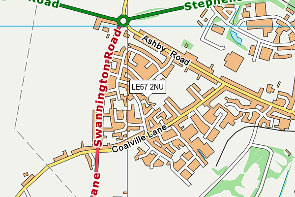 LE67 2NU map - OS VectorMap District (Ordnance Survey)