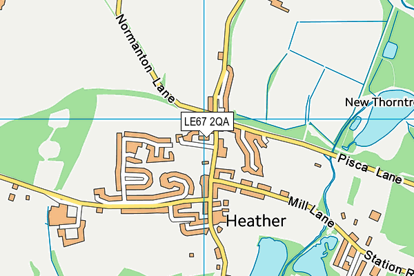 LE67 2QA map - OS VectorMap District (Ordnance Survey)