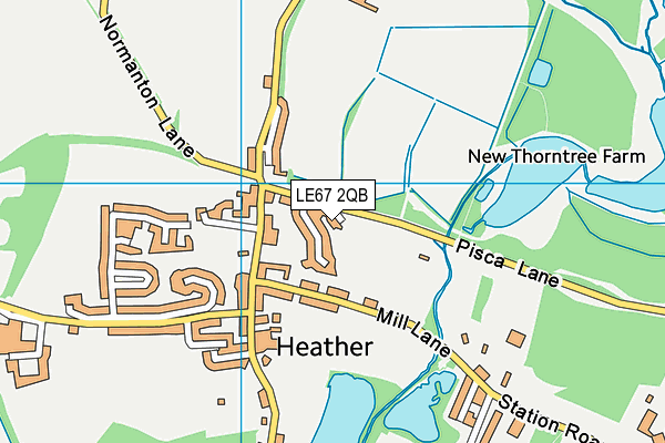 LE67 2QB map - OS VectorMap District (Ordnance Survey)