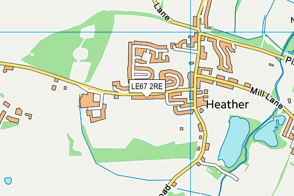 LE67 2RE map - OS VectorMap District (Ordnance Survey)