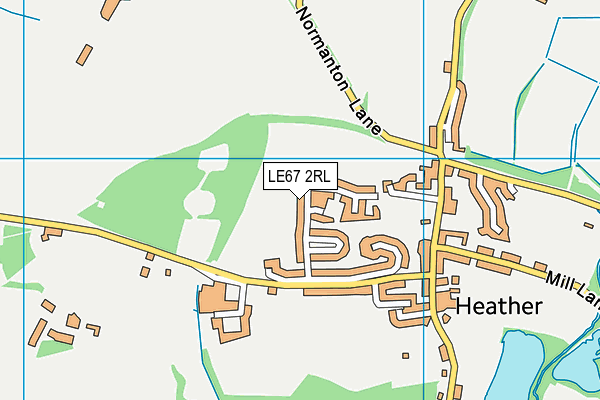 LE67 2RL map - OS VectorMap District (Ordnance Survey)