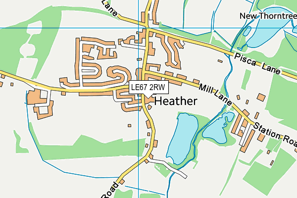 LE67 2RW map - OS VectorMap District (Ordnance Survey)