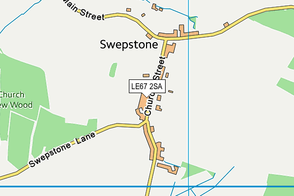 LE67 2SA map - OS VectorMap District (Ordnance Survey)