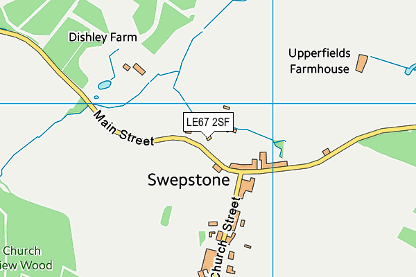 LE67 2SF map - OS VectorMap District (Ordnance Survey)