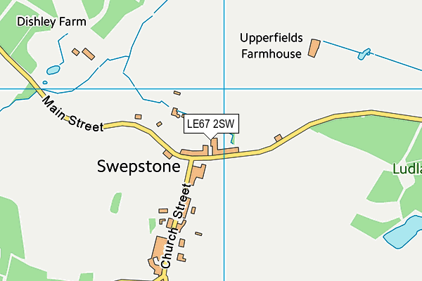 LE67 2SW map - OS VectorMap District (Ordnance Survey)