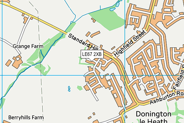 LE67 2XB map - OS VectorMap District (Ordnance Survey)