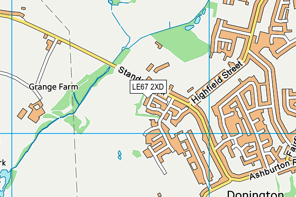 LE67 2XD map - OS VectorMap District (Ordnance Survey)