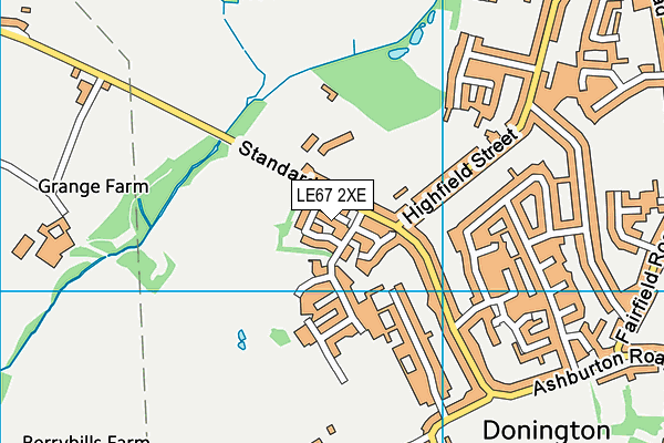 LE67 2XE map - OS VectorMap District (Ordnance Survey)