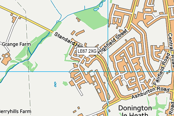 LE67 2XG map - OS VectorMap District (Ordnance Survey)