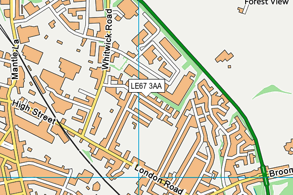 LE67 3AA map - OS VectorMap District (Ordnance Survey)
