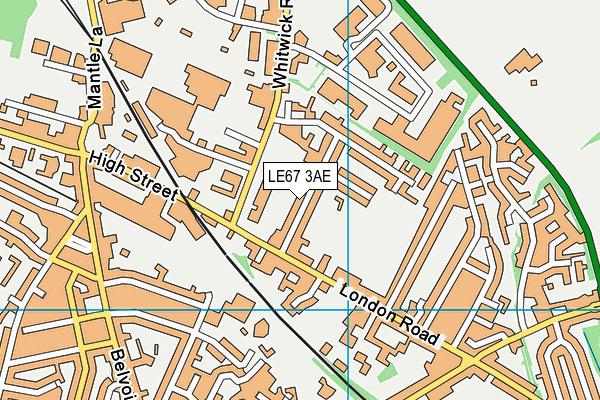 LE67 3AE map - OS VectorMap District (Ordnance Survey)