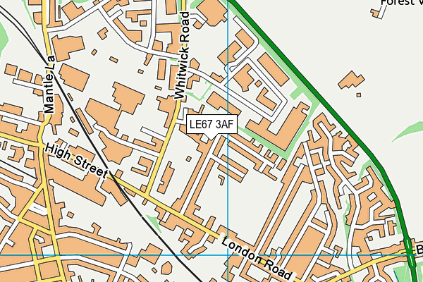LE67 3AF map - OS VectorMap District (Ordnance Survey)