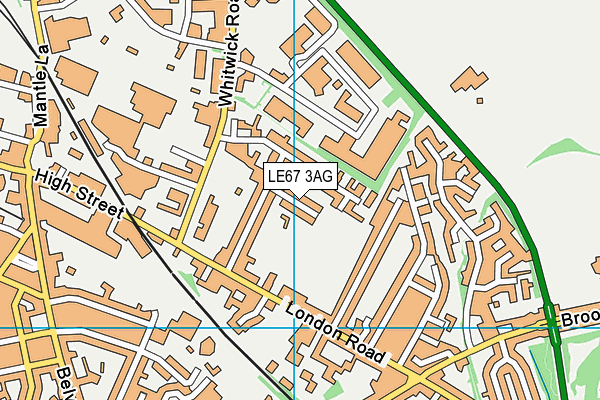 LE67 3AG map - OS VectorMap District (Ordnance Survey)