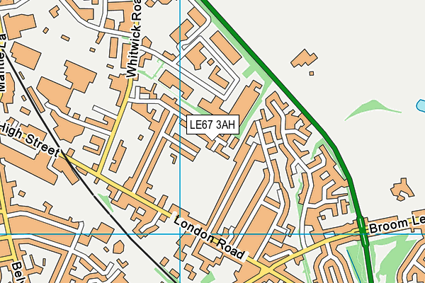 LE67 3AH map - OS VectorMap District (Ordnance Survey)