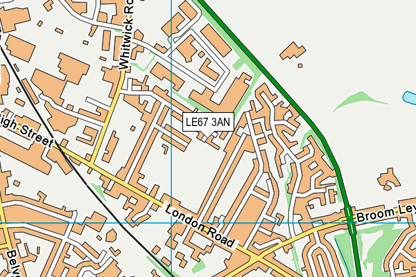 LE67 3AN map - OS VectorMap District (Ordnance Survey)