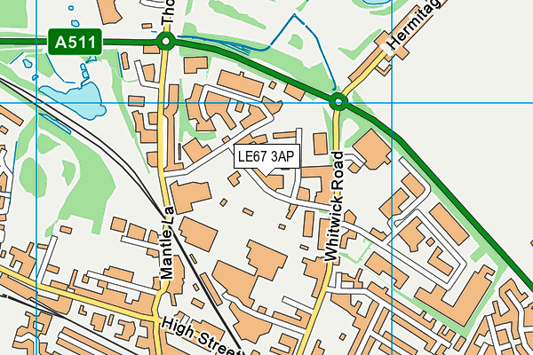 LE67 3AP map - OS VectorMap District (Ordnance Survey)