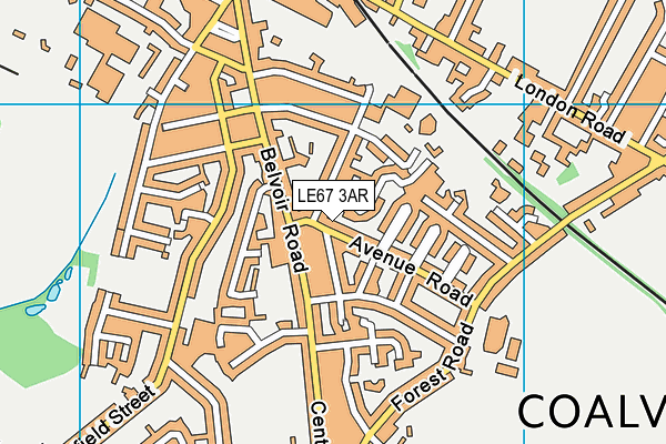 LE67 3AR map - OS VectorMap District (Ordnance Survey)
