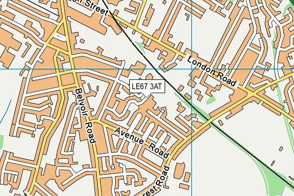 LE67 3AT map - OS VectorMap District (Ordnance Survey)