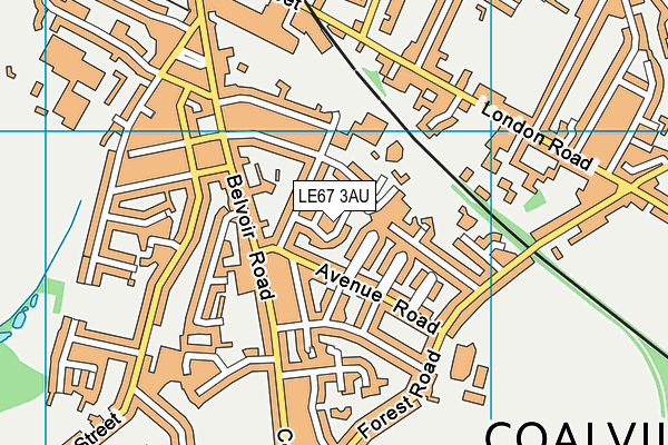 LE67 3AU map - OS VectorMap District (Ordnance Survey)