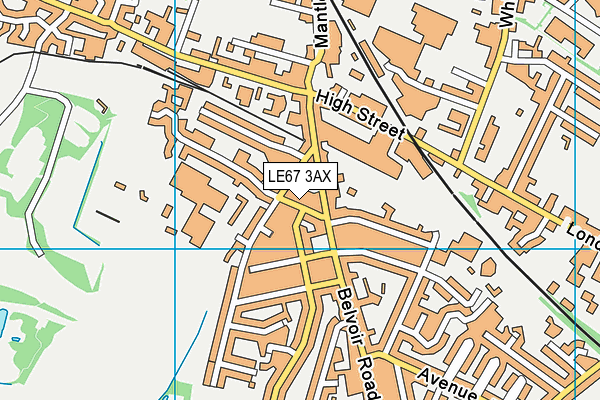 LE67 3AX map - OS VectorMap District (Ordnance Survey)