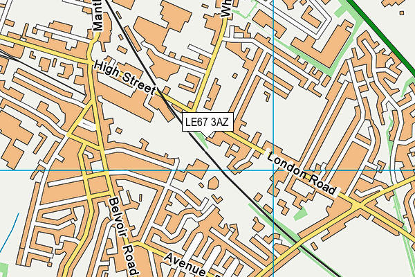 LE67 3AZ map - OS VectorMap District (Ordnance Survey)