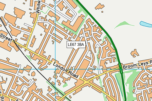 LE67 3BA map - OS VectorMap District (Ordnance Survey)