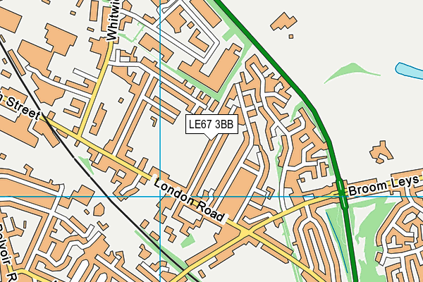 LE67 3BB map - OS VectorMap District (Ordnance Survey)