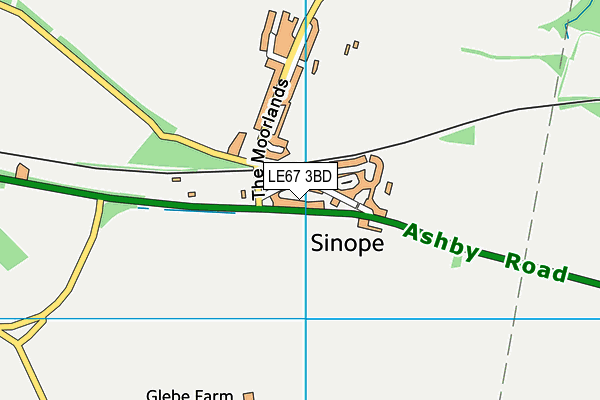 LE67 3BD map - OS VectorMap District (Ordnance Survey)