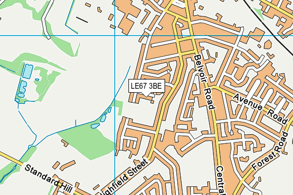 LE67 3BE map - OS VectorMap District (Ordnance Survey)