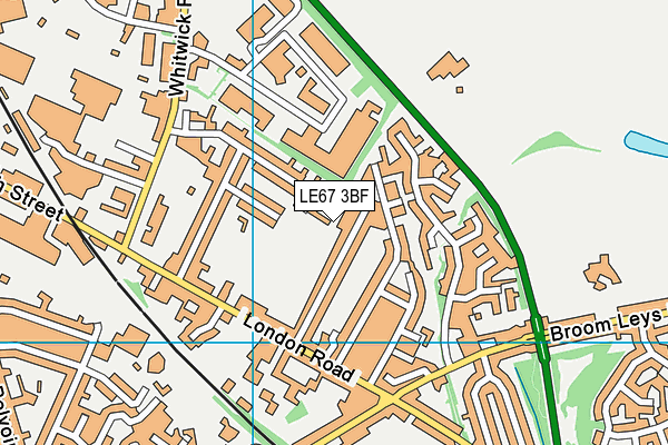LE67 3BF map - OS VectorMap District (Ordnance Survey)