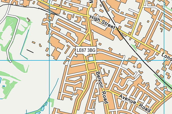 LE67 3BG map - OS VectorMap District (Ordnance Survey)