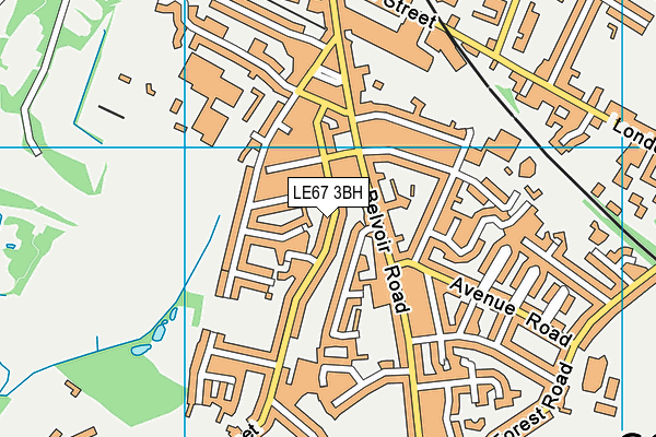 LE67 3BH map - OS VectorMap District (Ordnance Survey)