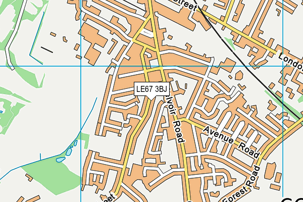LE67 3BJ map - OS VectorMap District (Ordnance Survey)