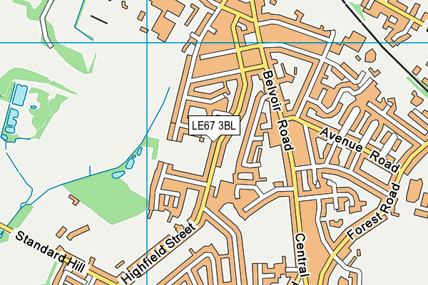 LE67 3BL map - OS VectorMap District (Ordnance Survey)
