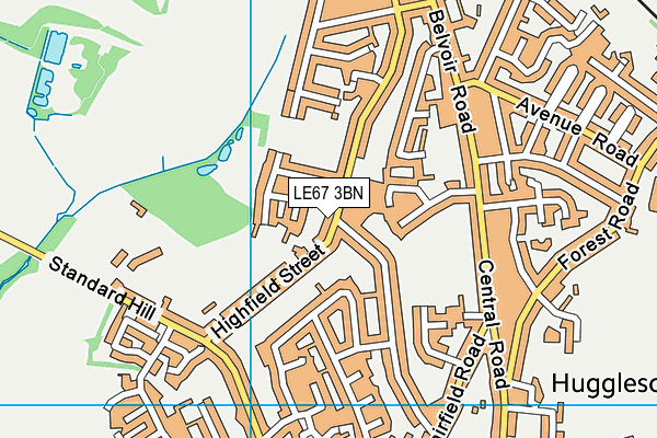 LE67 3BN map - OS VectorMap District (Ordnance Survey)